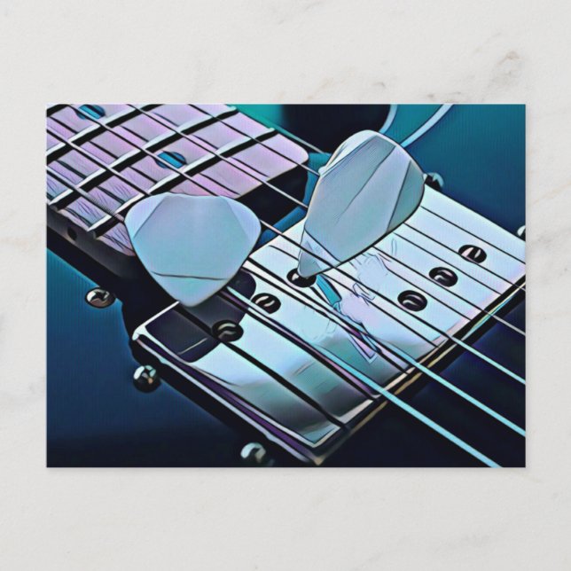Carte Postale Cadeau cool pour guitariste (Devant)