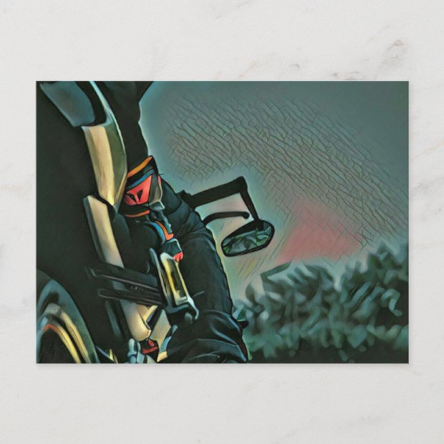 Carte Postale Cadeau d'amateur de course de moto (Devant)