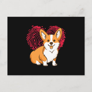 Carte Postale Cadeau d'amour de cœur de Corgi Saint-Valentin Cor