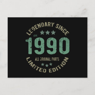 Carte Postale Cadeau d'anniversaire 35 ans Légende 1990 35e anni