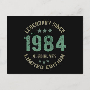 Carte Postale Cadeau d'anniversaire 41 ans Légende 1984 Cadeau d