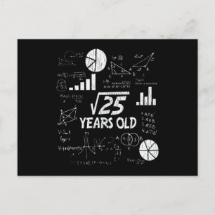 Carte Postale Cadeau d'anniversaire 5 ans Racine carrée Mathémat