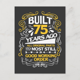 Carte Postale Cadeau d'anniversaire 75 ans pour une personne de 