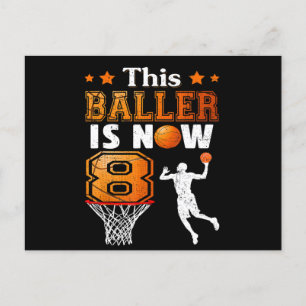 Carte Postale Cadeau d'anniversaire 8 ans Ce basketteur a mainte