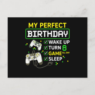Carte Postale Cadeau d'anniversaire de jeux pour garçon de 8 ans