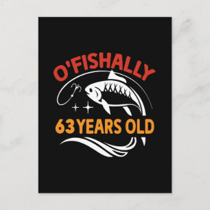 Carte Postale Cadeau d'anniversaire drôle de 63 ans papa pêcheur