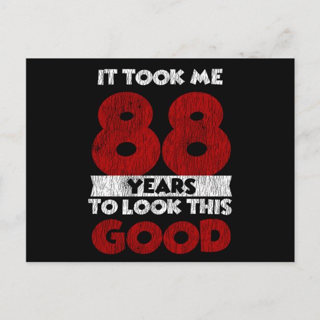 Carte Postale Cadeau d'anniversaire drôle de 88 ans (Devant)