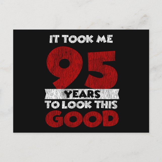 Carte Postale Cadeau d'anniversaire drôle de 95 ans (Devant)