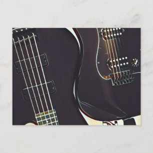 Carte Postale cadeau d'anniversaire guitariste vintage