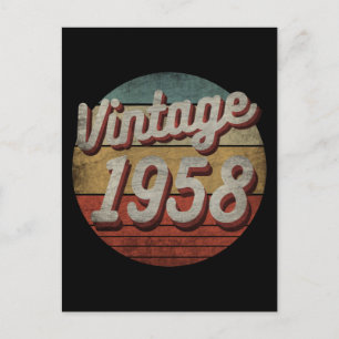 CARTE POSTALE CADEAU D'ANNIVERSAIRE HOMMES FEMMES VINTAGE 1958