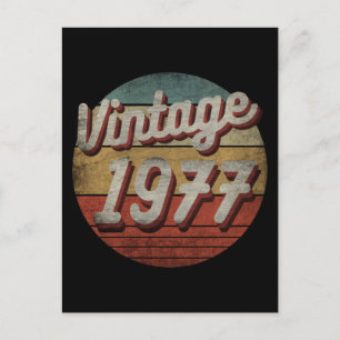 CARTE POSTALE CADEAU D'ANNIVERSAIRE HOMMES FEMMES VINTAGE 1977