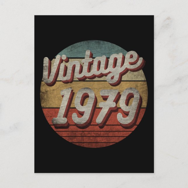 CARTE POSTALE CADEAU D'ANNIVERSAIRE HOMMES FEMMES VINTAGE 1979 (Devant)