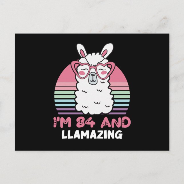 Carte Postale Cadeau d'anniversaire lama 84 ans (Devant)