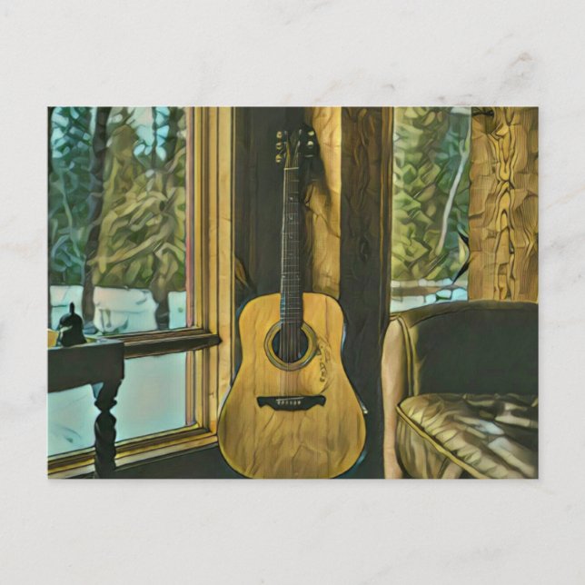 Carte Postale Cadeau d'anniversaire pour guitariste (Devant)