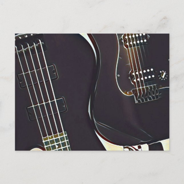 Carte Postale Cadeau d'anniversaire pour guitariste vintage (Devant)