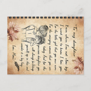 Carte Postale Cadeau d'anniversaire pour ma fille, Cadeau de mam