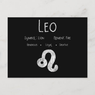Carte Postale Cadeau d'anniversaire signe astrologique Lion Horo