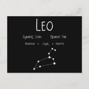 Carte Postale Cadeau d'anniversaire signe astrologique Lion Horo