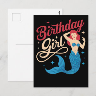 Carte Postale Cadeau d'anniversaire : T-shirt de tante sirène vi