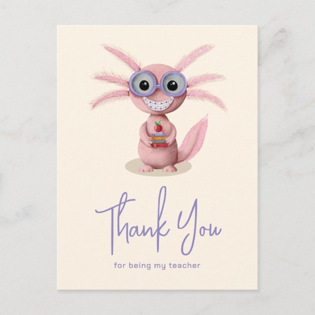 Carte Postale Cadeau d'appréciation pour un professeur avec un a (Devant)
