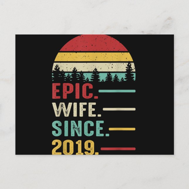 Carte Postale Cadeau de 2e anniversaire de mariage pour elle, ép (Devant)