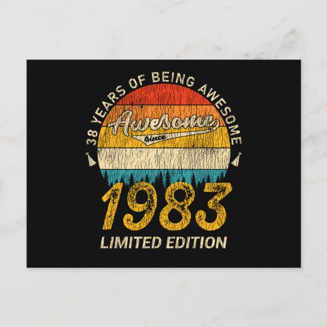 Carte Postale Cadeau de 42 ans Anniversaire Rétro Incroyable Né  (Devant)