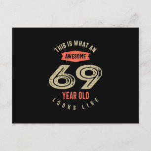 Carte Postale Cadeau de 69e anniversaire incroyable Drôle de 69e