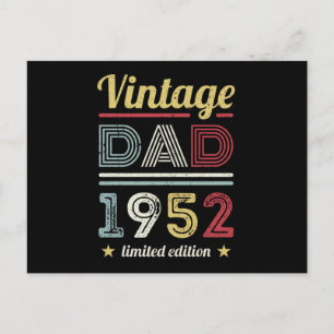 Carte Postale Cadeau de 70 ans pour papa vintage 1952 pour homme