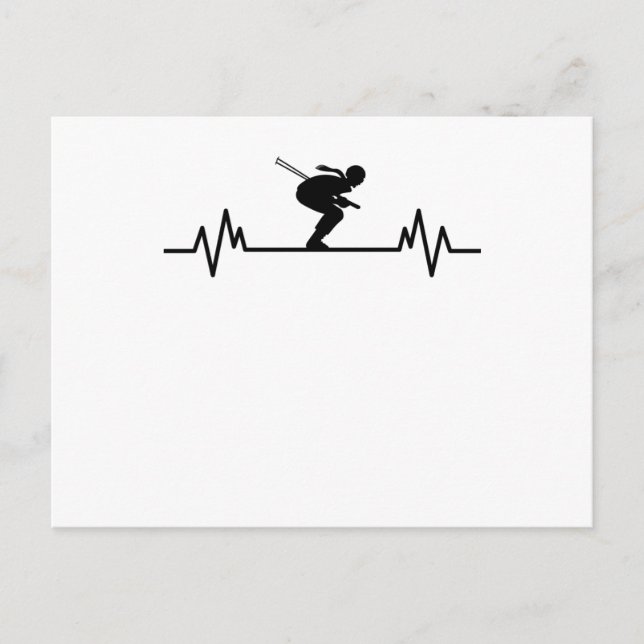 Carte Postale Cadeau de battements de coeur de ski Fun Skiing Sp (Devant)