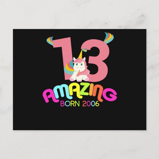 Carte Postale Cadeau de célébration d'anniversaire 13 ans Incroy (Devant)