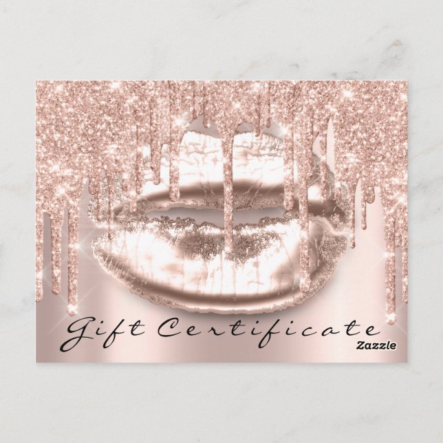 Carte Postale Cadeau de certificat Lashes Kiss LIps (Dos)