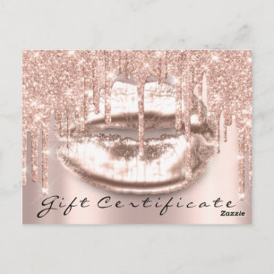 Carte Postale Cadeau de certificat Lashes Kiss LIps