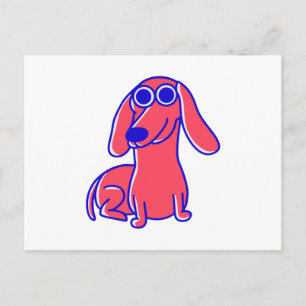Carte Postale Cadeau de chien de saucisse mignonne pour les amou