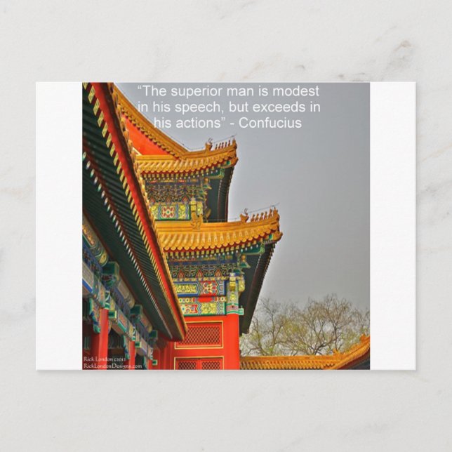 Carte Postale Cadeau de citation de Confucius sur l'architecture (Devant)