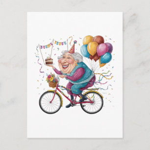 Carte Postale Cadeau de cyclisme drôle joyeux anniversaire grand