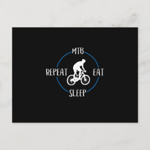 Carte Postale Cadeau de cyclisme montagneux Mtb Manger Dormir Ré