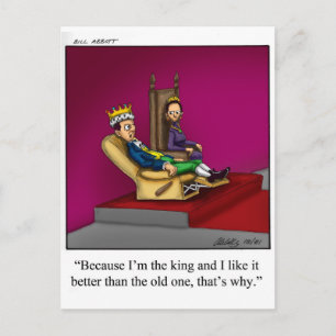 Carte Postale Cadeau de dessin animé drôle de la famille royale 