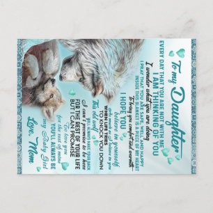 Carte Postale Cadeau de famille de lion à ma fille, anniversaire