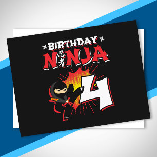 Carte Postale Cadeau de fête d'anniversaire pour enfants Ninja -