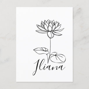 Carte Postale Cadeau de fleur de naissance personnalisé de nénup