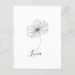 Carte Postale Cadeau de fleur de naissance personnalisé d'Octobr