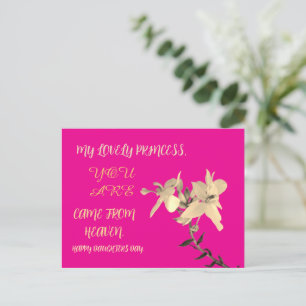 CARTE POSTALE CADEAU DE FLEURS JOURNALIÈRE FILLE