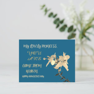CARTE POSTALE CADEAU DE FLEURS JOURNALIÈRE FILLE