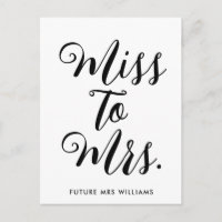 Cadeau de futur mariage moderne de Miss à Mrs Bann