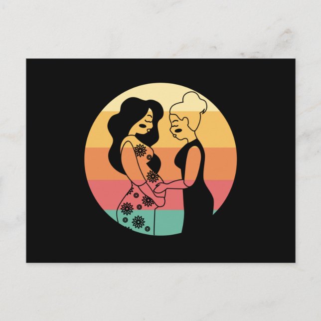 Carte Postale Cadeau de grossesse d'accouchement de sage-femme D (Devant)