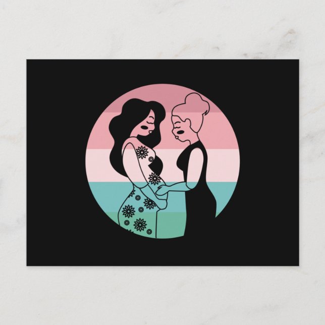 Carte Postale Cadeau de grossesse et d'accouchement pour sage-fe (Devant)
