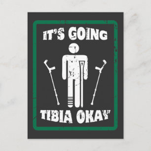 Carte Postale Cadeau de Guérison pour Tibia de Jambe Cassée