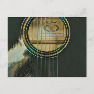 Carte Postale cadeau de guitare classique pour papa
