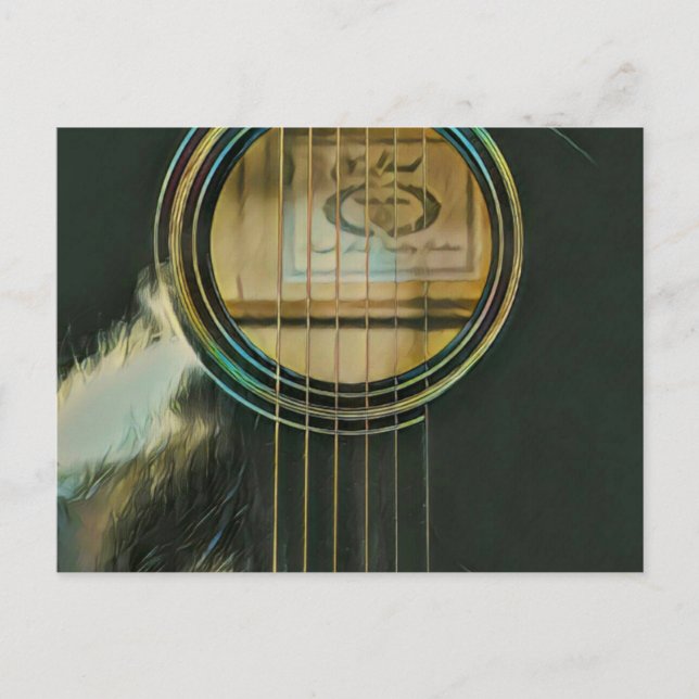Carte Postale cadeau de guitare classique pour papa (Devant)