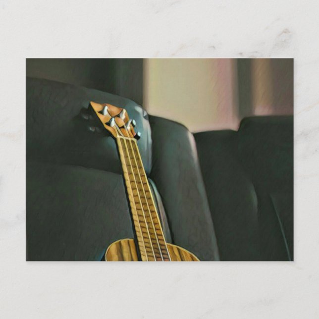 Carte Postale cadeau de guitare électrique basse acoustique (Devant)